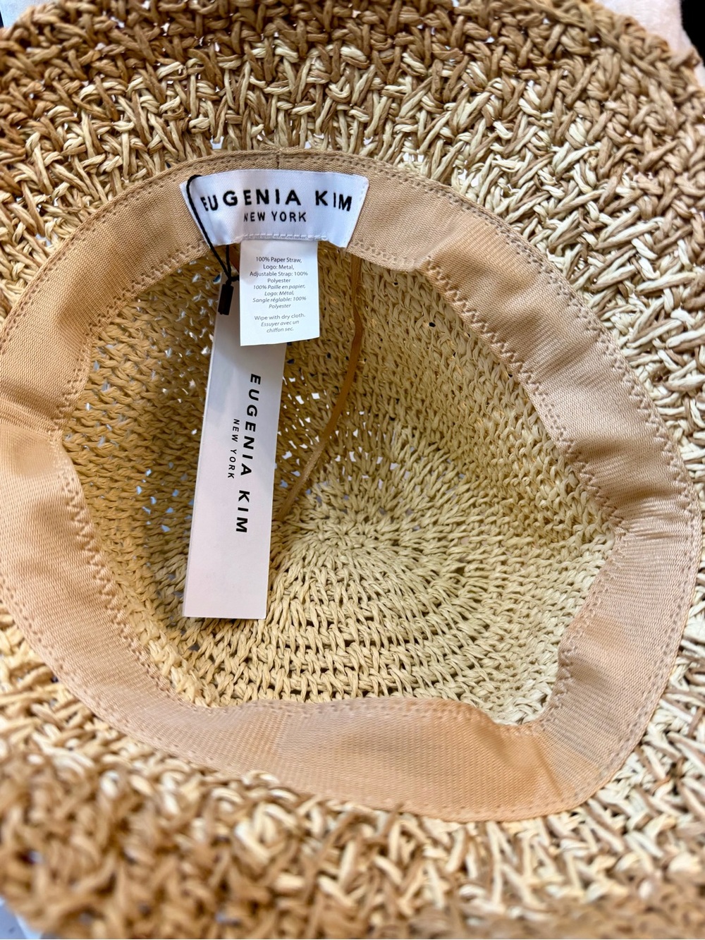 EUGENIA KIM Straw Two-Tone Crochet Bucket Hat - Picture 6 of 16